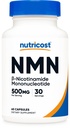 Nutricost NMN (Nicotinamide mononucléotide) 500mg, 60 Capsules - Végétarien Friendly, 30 portions, sans gluten, sans OGM