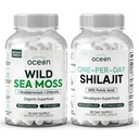 Organics Ocean Wild Sea Moss Capsules and One-per-Day Shilajit for Men and Women - 100% Irish Sea Moss and Pure Shilajit Capsules - Thyroïde Support for Women and Men