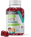 Gummies probiotiques Viteey pour les enfants - 2 milliards d'UFC - Probiotiques Protection contre la constipation des enfants, Immune naturelle et soutien de la santé digestive - Vegan, sans gélatine, sans OGM - Saveur de framboise croustillante