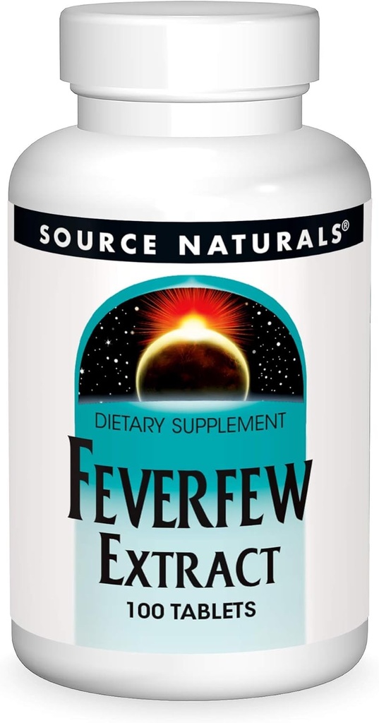 Source Naturals Extrait de feverfew - Soutient la fonction cérébrale saine* - 100 comprimés
