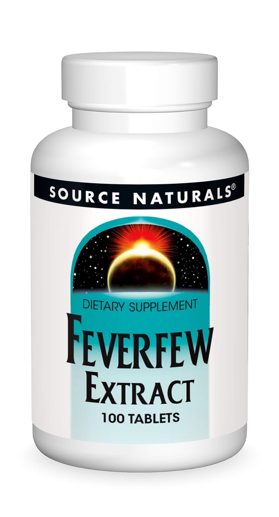 Source Naturals Extrait de feverfew - Soutient la fonction cérébrale saine* - 100 comprimés