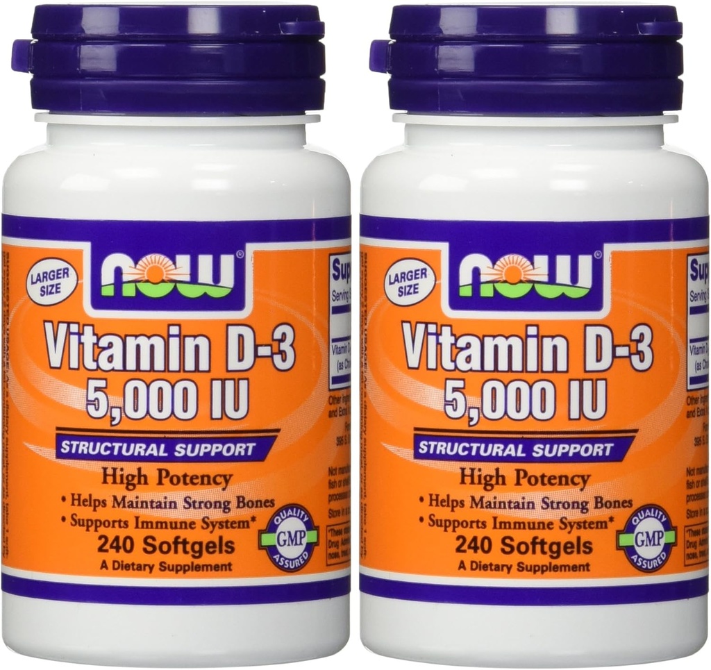 Nourritures Vitamine D3 5000 Iu, 240 softgels (paquet de 2)