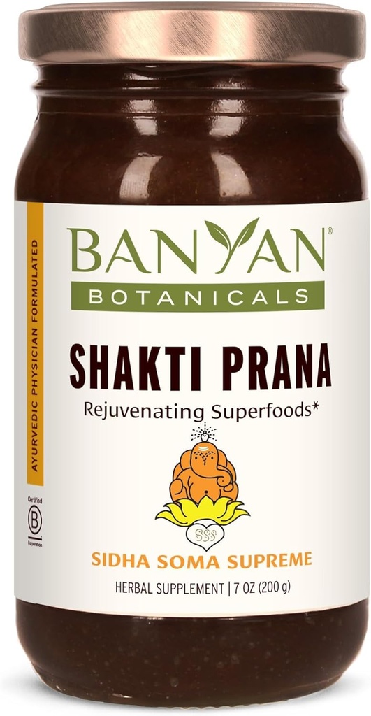 Banyan Botanicals Shakti Prana – Superfood Wellness Blend avec des herbes ayurvédiques – Supplément d'énergie naturelle pour la vitalité et le bien-être* – 7,9 oz – Sans gluten, sans OGM, source durable