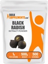 BulkSupplements.com Poudre d'extrait de radical noir - Supplément de radical noir espagnol, supplément à base de plantes - Vegan & Gluten Free, 1g par portion, 500g (1,1 lb) (paquet de 1)