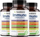 booster de supplément de soutien immunitaire 10 en 1 avec Elderberry, Zinc, Echinacea, Turmeric, Lactobacillus Acidophilus, pour adultes (3 Pack)