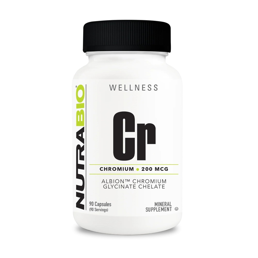 NutraBio Choléolé Chrome GFT - 200 mcg - 90 capsules végétales