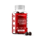 Gommies de chrome sans sucre vitamatiques avec cannelle Ceylan – Équivalent de 2000 mg par portion (extrait 83 mg) – Non-OGM, sans gluten – 60 Gommies végétaliens