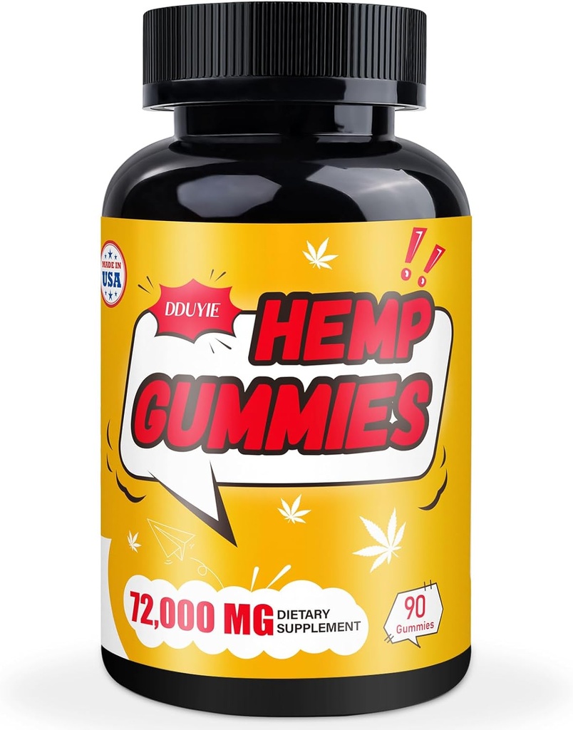 Gommies de chanvre haute puissance, supplément de chanvre biologique pour le temps de lit paisible, la douleur, l'humeur - avec extrait d'huile de chanvre pur - Edibles naturelles Ours de chanvre - végétalien, non-OGM, sans sucre