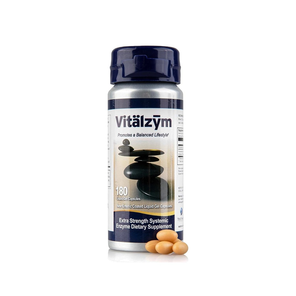Enzymes protéolytiques systémiques Capsules de gel liquide avec Serrapeptase, Immune et soutien articulaire, Supplément de fertilité Natural Ache Relief Plus (180 Capsules)
