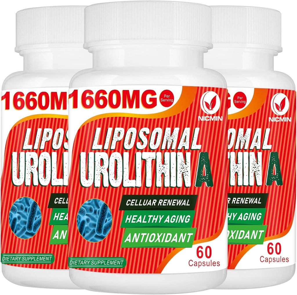 1660MG Urolithin A Supplement - Liposomal Urolithin 180 Capsules
