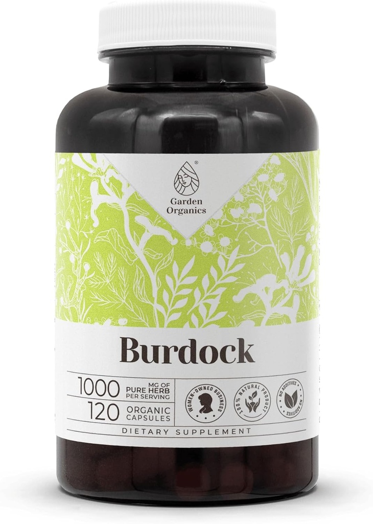 Burdock 120 Capsules | High-Potency Herbal Dietary Supplements | Made with Vegetable Capsules and Burdock (Arctium lappa) Dried Root (120 Count)