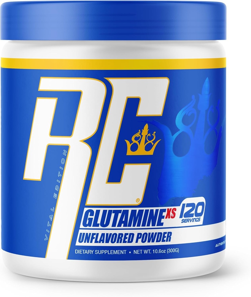 Ronnie Coleman Signature Series Glutamine Powder, Supplement for Post Workout Muscle Recovery, Supplements with L-Glutamine for Men and Women, Strength Support, Unflavored Drink Mix, 120 Servings