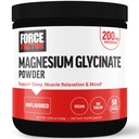 Facteur de force Magnésium Glycinate 200mg, supplément de magnésium pour les femmes et les hommes pour soutenir le sommeil, la relaxation musculaire et l'humeur, haute absorption, végétalien, 50servies