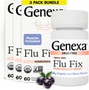 Réparateur de la grippe Genexa pour enfants et adultes Réparateur de la grippe multisymptômes d'açai biologique délicieux Saveur de baies d'açai certifié biologique et non-OGM Réparateur homéopathique fait propre 180 comprimés à croquer (3 pack)