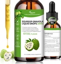 Wanish Bio Soursop Graviola Liquid Drop,Sour SOP Bitters Liquid pour le soutien cellulaire et la régénération, Immune Boost, foie et sommeil, bien-être à base de plantes, sans sucre/gluten, saveur naturelle, 2 Fl Oz