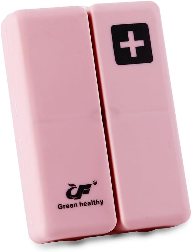 Daily Magnetic Pill Box Organizer, 7 bacs de la taille de l'emballage de médicaments, mignon petit distributeur de pilules de poche Capsule Rappel pour les médicaments, huile de poisson, supplément, comprimés, rose