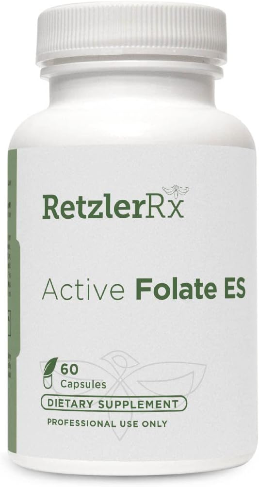 HormoneSynergy Folate actif ES - 5-MTHF - 10 000 mcg (10 mg) par portion - 5-MTHF (sous forme de 5-méthyltétrahydrofolate) - Folate bioactif sous forme de Quatrefolic® - 60 capsules de Veg