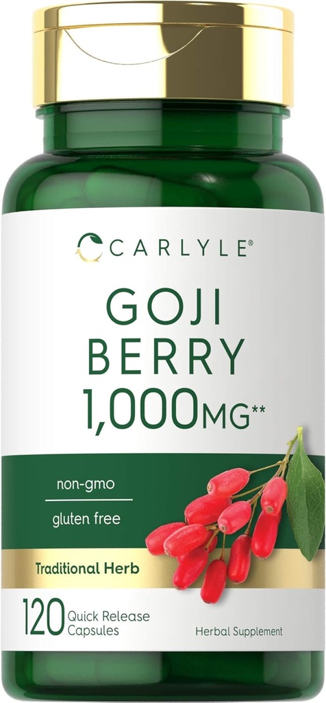 Carlyle Goji Berry 1000mg. 120 Capsules. Extrait concentré de Wolfberry Plant.