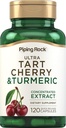 Piping Rock Turmeric et Tart Cherry Capsules de 120 County avec extrait de poivre noir. Végétarien, Non-OGM, Supplément sans gluten