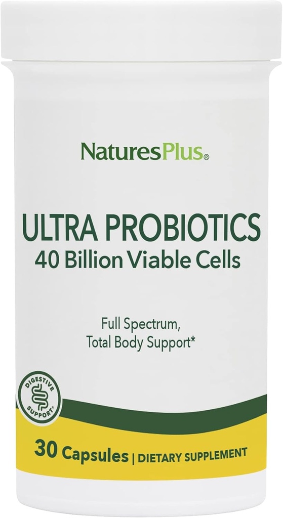 NaturesPlus Ultra Probiotiques - 30 Capsules Vegan - Total du soutien corporel - Comprend l'açai prébiotique - 30 portions