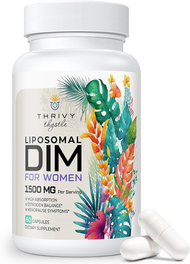 Supplément DIM - Supplément DIM pour femmes contient 400mg DIM - Supplément Estrogen 60 Capsules pour femmes et hommes - DIM Plus