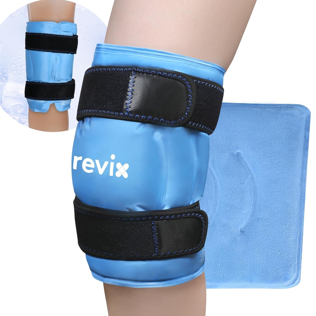 REFIX 19" Extra grand Knee Ice Pack Enveloppe autour de Knee entier, Gel Cold Pack réutilisable pour la fatigue de confort et post-entraînement, le compresseur froid, améliorer le confort et la récupération
