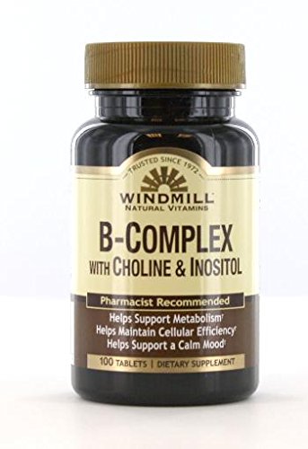 Windmill B-Complex avec Choline et Inositol Tabs 100'S Windmill