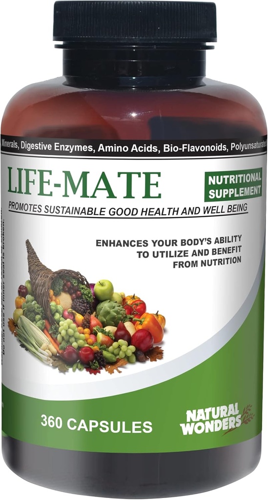 Natural Wonders Life Mate – Multivitamin Supplement – Multivitamines prénatales pour les femmes avec un soutien nutritionnel et immunitaire – Suppléments énergétiques pour les hommes et les femmes (360 capsules)