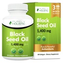 Capsules d'huile de graines noires 1400mg, 180 Softgels, 3 mois d'approvisionnement - Nigella Sativa pressée à froid, riche en oméga 6, 9 et TQ, huile de graines de cumin noir, support immunitaire, articulations et digestion