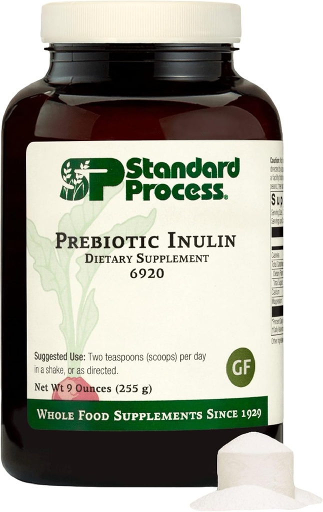 Procédé standard Inuline prébiotique - Supplément de soutien pour la santé et l'immunogénicité - Calcium et magnésium pour la santé des os - Bonne source de fibre - Non-soy, non-laiteux, sans gluten et végétalien - 9 oz (255 g)