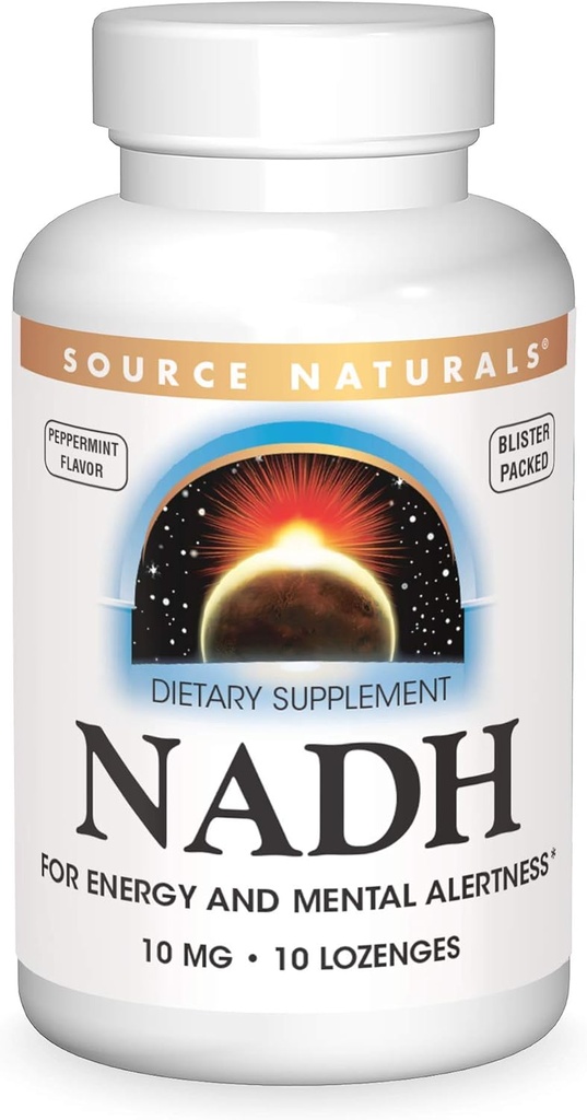 Source Naturals NADH 10mg, stimuler l'énergie et l'alerte mentale - 10 comprimés