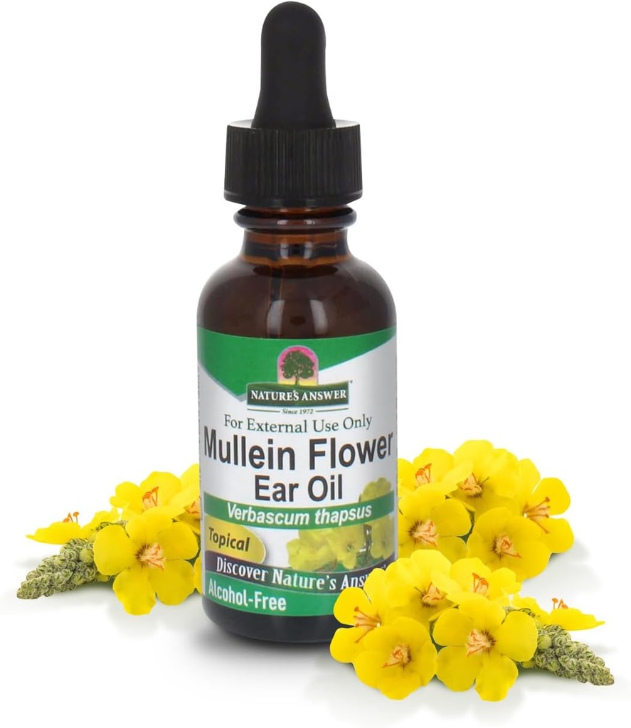 Réponse de la nature Huile d'oreille sans alcool de fleurs de Mullein