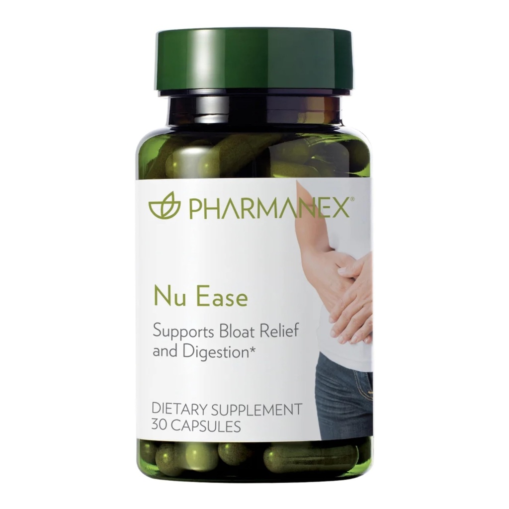 Nu Skin - Nu Ease Digestive Supplement Relief de Bloating, Dietary Supplement Extraits naturels de plantes, Non-Laxative Supplement antioxydant, Gut Support Supplement pour les femmes (30 Capsules)