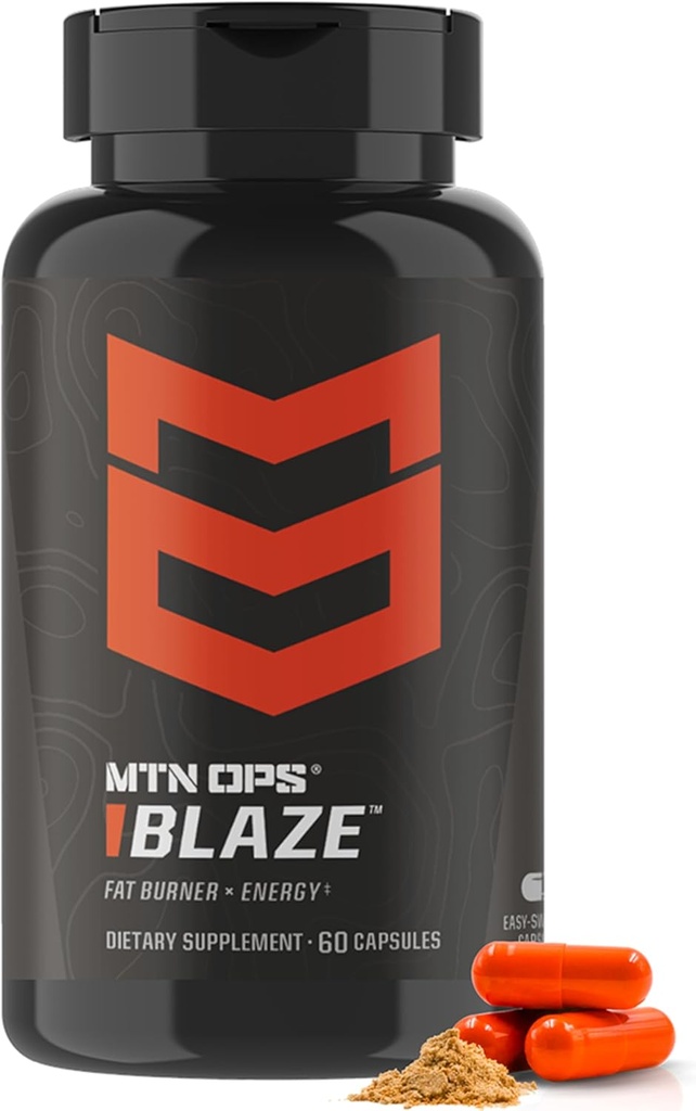 MTN OPS Blaze Fat Burner & Thermogenic Metabolism Booster for Weight Loss, 210mg of Caffeine per Serving Caffeine Pills for Energy Boost, 30 Servings