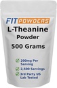 L-Theanine Powder 100% Pure, Non-GMO, Vegan, Gluten Free Theanine Powder Supplement (Multiple Sizes) Mood and Cognitive, Stress Relief and Relaxation, Scoop Included (500 Grams)