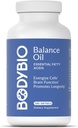 BodyBio Balance Oil - Vegan Omega 3 6 Supplément – Huile de carthame et de lin pressés à froid – soutient la fonction cérébrale, la peau saine et l'humeur