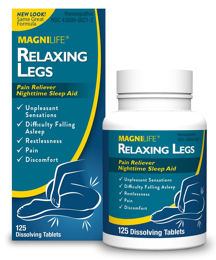 MagniLife Jambes relaxantes, jambes sans repos, aide naturelle au sommeil et soulagement de la douleur, calme les jerks, l'agitation et le malaise - 125 comprimés rapidement dissous