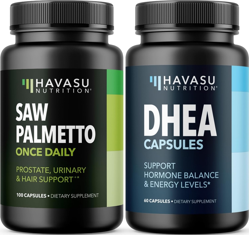 HAVASU NUTRITION DHEA Supplément de 50mg (60 portions) et Saw Palmetto Capsules (100 portions)