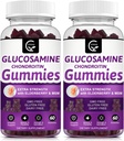 Glucosamine Chondroïtine Gommies avec MSM & Elderberry Extra Strength - Soutien de flexibilité, Supplément de soutien immunitaire antioxydant pour adultes, hommes et femmes - 60 Chondroïtine Gommies (2 Pack)