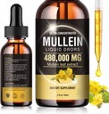Gouttes de Mullein pour les poumons 480 000 $mg, 13 en 1 Vegan Mullein Leaf Extract 1600MG pour la désintoxication pulmonaire et le nettoyage, respiratoire, immunosupport avec la racine de Marshmallow, Perilla et Orange Peel Non-OGM 2 Fl OZ