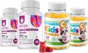 Vitamine C Gummies 120 nombre pour les enfants et les adultes 240 mg et Magnésium 200 mg Gummies - Immune Support à faible teneur en sucre Vitamines gommy à croquer pour les enfants et les adultes sans sucre