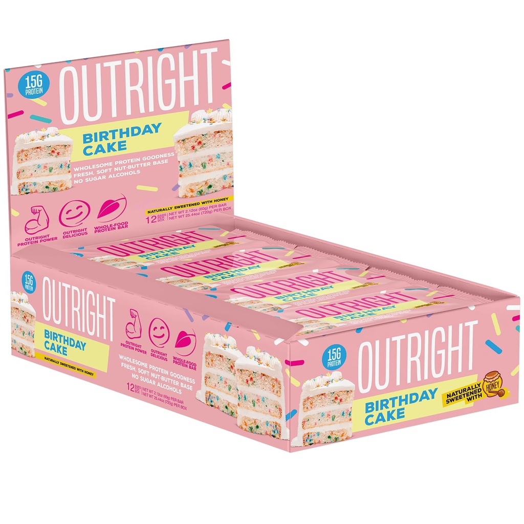 Bars purs et simples - Beurre d'arachide d'anniversaire - Barre de protéines d'aliments entiers - Pas d'alcools sucrés - MTS Nutrition (12 Compte)