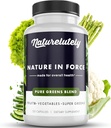 La nature en force SuperGreens Capsules de Tous les Légumes et Fruits Naturels SuperGood Poudre Blend de Supplément de Support Immune du Champ des Verts.