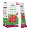 Swanson Simply Hydrate Mélange de poudre d'électrolyte - Mélange de boisson sans sucre avec 0 calories - Poudre d'hydratation pratique sur le trajet - Mélange de boisson d'électrolyte avancé - Blast Flavor Berry - 30 paquets