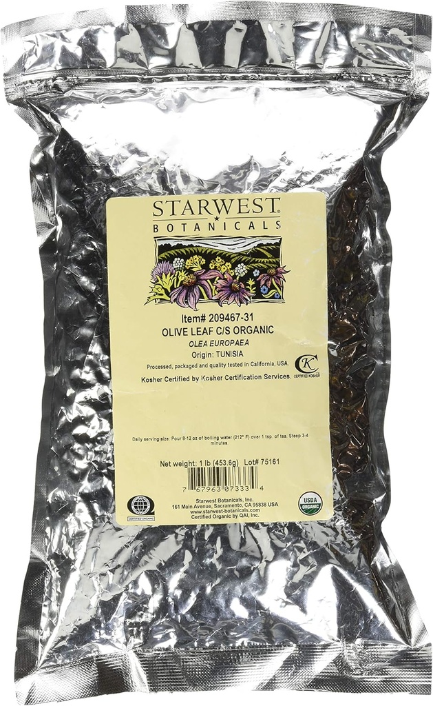 Starwest Botanicals Couper et tamiser la feuille d'olive, 1 livre