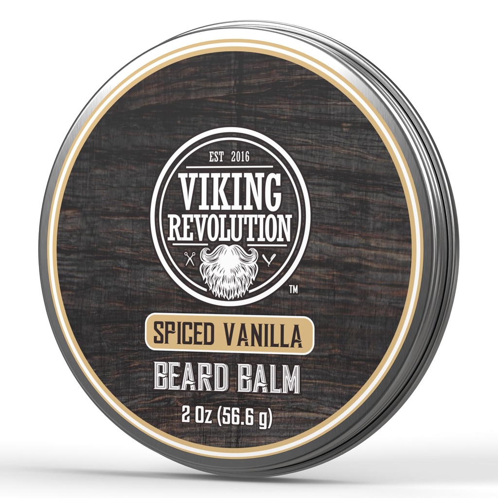 La Révolution Viking Baume de la Baume de la Bête de la Vanille Spicée - Beurre à l'huile d'argan, Adoucisseur de la Bête pour les hommes avec l'huile de Jojoba - Hydratant de la Bête pour les hommes avec la cire d'abeille - La cire de la Bête pour les hommes (2oz, 1 pack)