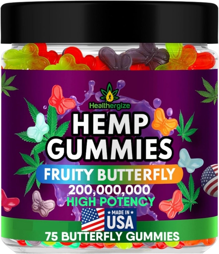 Gummies de chanvre huile de chanvre haute puissance infusée, doux ours gommy comestibles, la paix et la détente, Serene calme temps de lit, Omega 3 6 9- Fabriqué aux États-Unis
