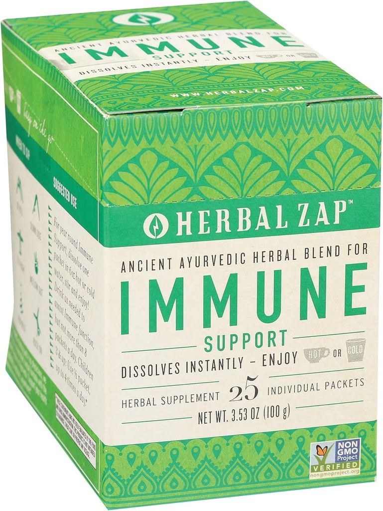 Herbal ZAP Dissolution instantanée Ayurveda Soutien digestif et immunitaire pour équilibrer Vata Kapha Doshas Ayurvedic. 25 Count Box, 3.53 Ounce