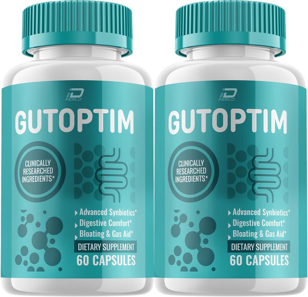 Gutoptim Advanced Probiotics Capsules, Gutoptim Probiotics Support pour les pilules de santé digestive, Gutoptim Reviews, Supplément de Gut et support digestif (2 Pack - 120 Capsules)
