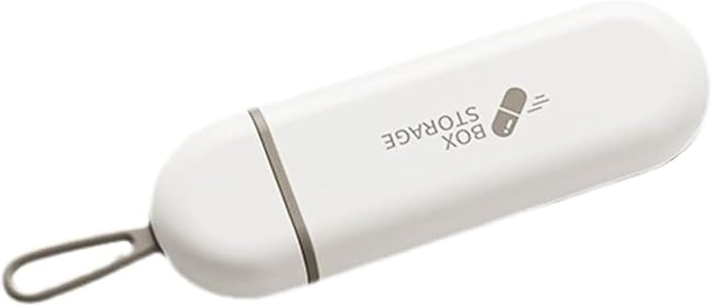 Petit organisateur quotidien de pilules, boîte à pilules portable de taille, sans BPA, porte-boîte de médecine de transport mignon pour vitamine, huile de poisson, supplément nutritionnel, Meds, minéraux, DHA, blanc